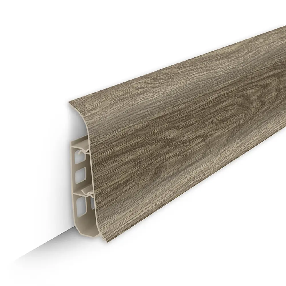 Фото Плинтус Ideal ПВХ дуб вильент 2200x70x22 мм Фото Плинтус Ideal ПВХ дуб вильент 2200x70x22 мм