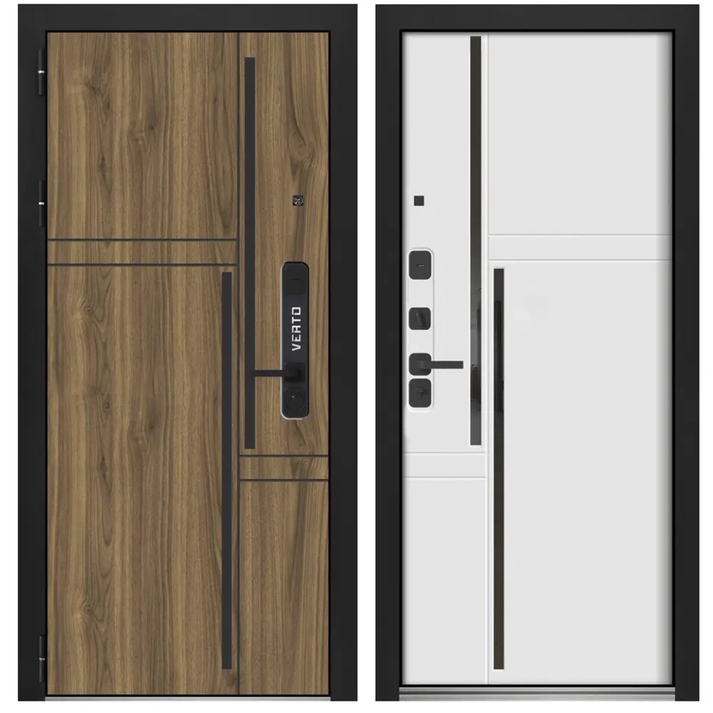 Фото Входная дверь Foreman Verto 4 левый 205x86см цвет орех пекан шоколад/белая шагрень Фото Входная дверь Foreman Verto 4 левый 205x86см цвет орех пекан шоколад/белая шагрень