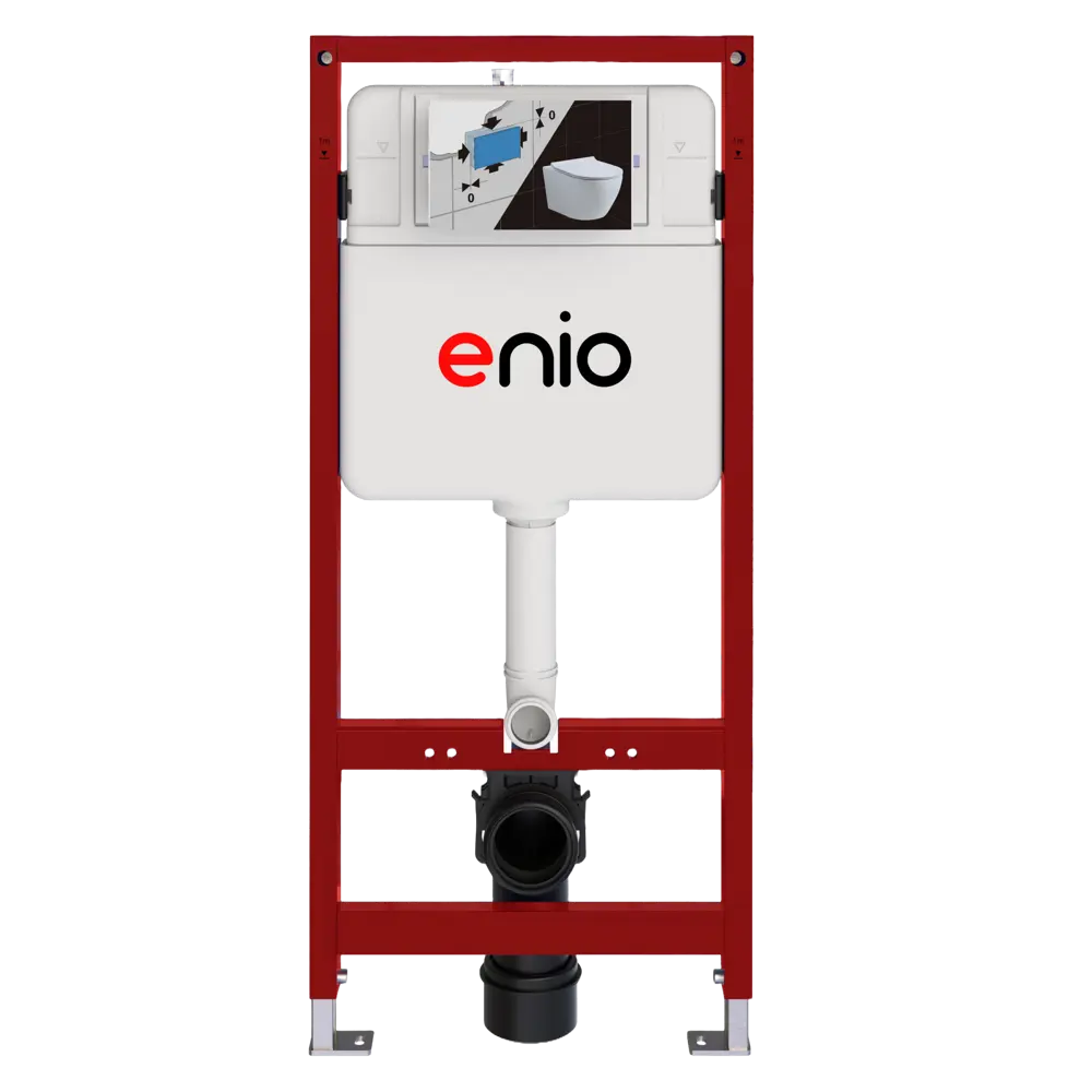 Фото 9 Инсталляция для подвесного унитаза Enio Profi EN7050050 с кнопкой Linea белая глянцевая Фото 9 Инсталляция для подвесного унитаза Enio Profi EN7050050 с кнопкой Linea белая глянцевая