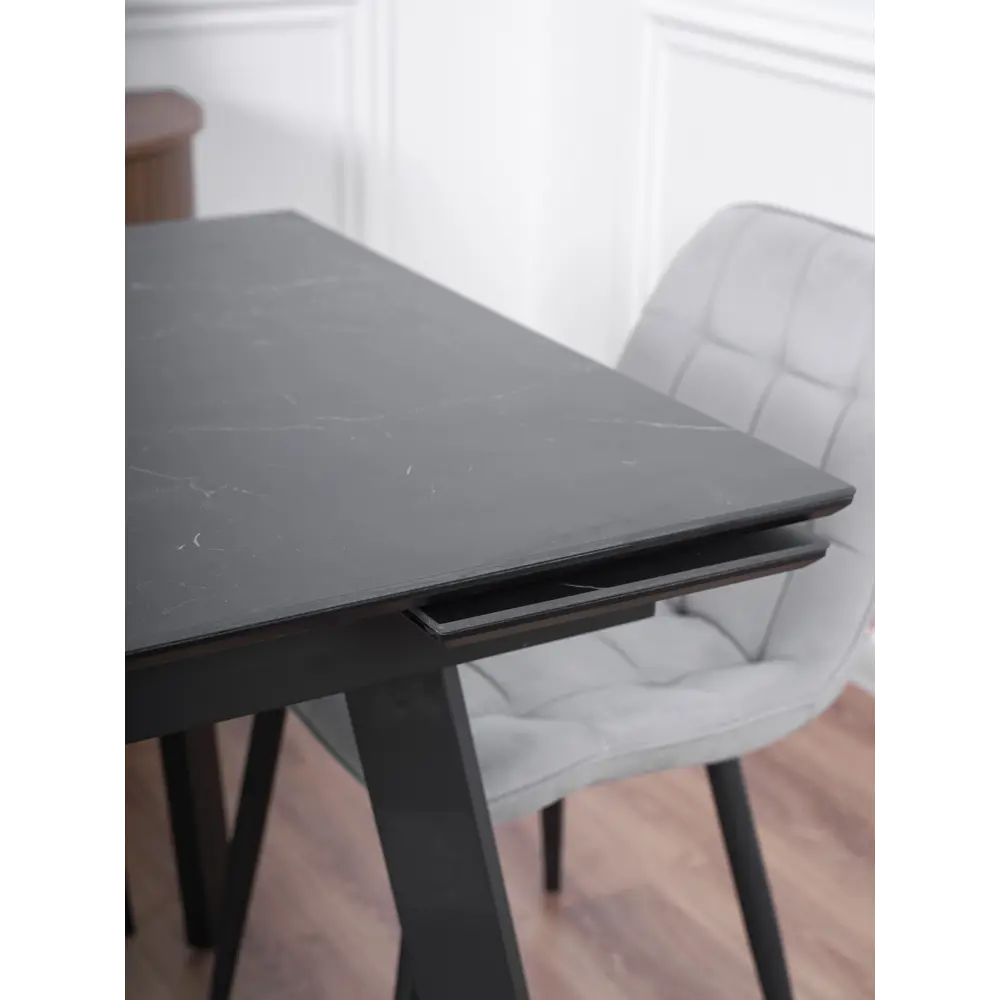 Фото 19 Кухонный стол прямоугольный Frenesie 140x90 см керамогранит мдф цвет черный/черный Фото 19 Кухонный стол прямоугольный Frenesie 140x90 см керамогранит мдф цвет черный/черный