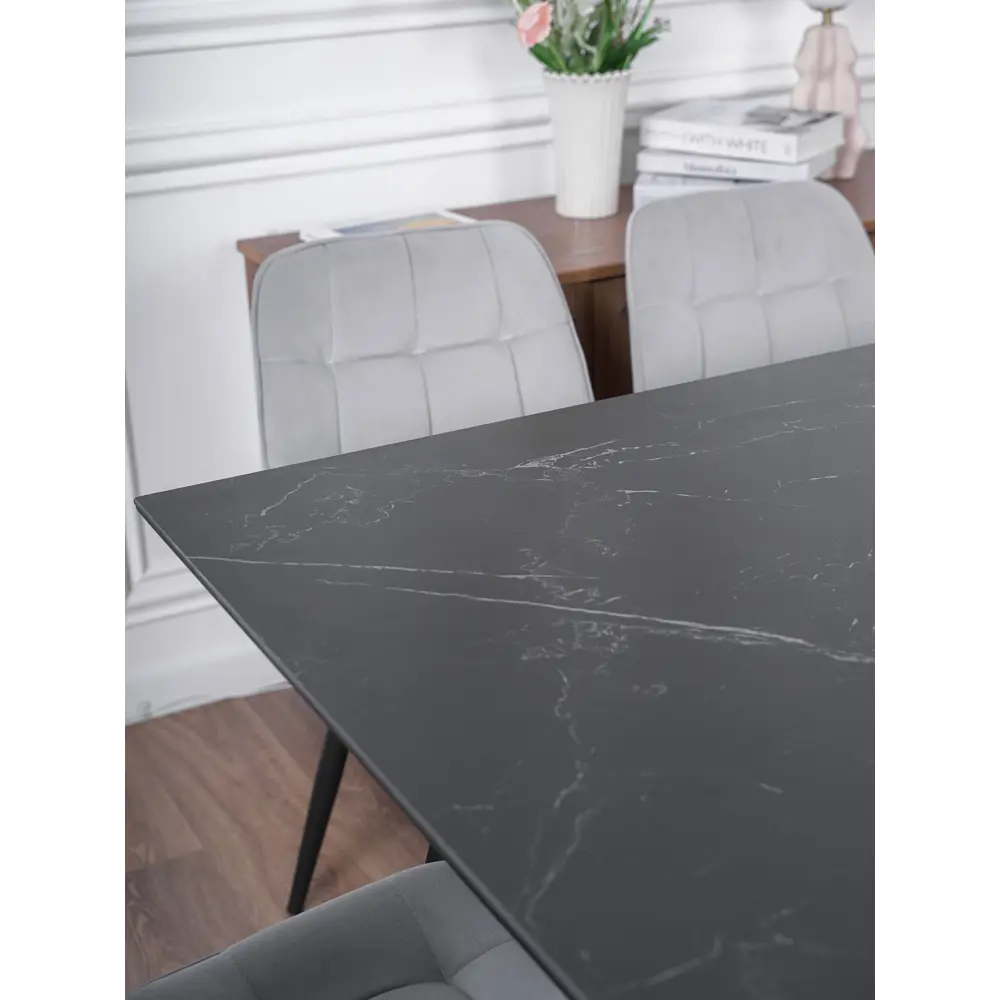 Фото 18 Кухонный стол прямоугольный Frenesie 140x90 см керамогранит мдф цвет черный/черный Фото 18 Кухонный стол прямоугольный Frenesie 140x90 см керамогранит мдф цвет черный/черный