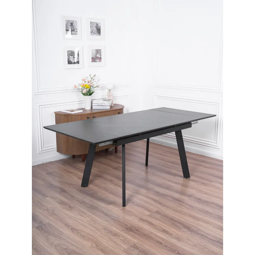 Фото 4 Кухонный стол прямоугольный Frenesie 140x90 см керамогранит мдф цвет черный/черный Фото 4 Кухонный стол прямоугольный Frenesie 140x90 см керамогранит мдф цвет черный/черный