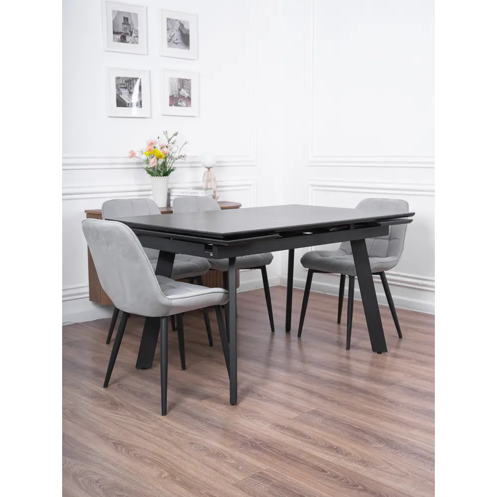 Фото 14 Кухонный стол прямоугольный Frenesie 140x90 см керамогранит мдф цвет черный/черный Фото 14 Кухонный стол прямоугольный Frenesie 140x90 см керамогранит мдф цвет черный/черный