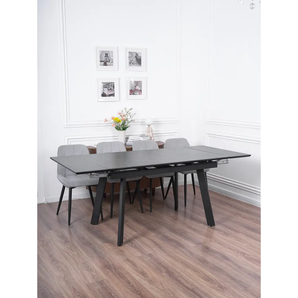 Фото 16 Кухонный стол прямоугольный Frenesie 140x90 см керамогранит мдф цвет черный/черный Фото 16 Кухонный стол прямоугольный Frenesie 140x90 см керамогранит мдф цвет черный/черный