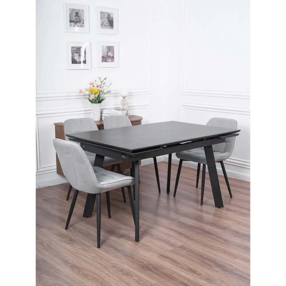 Фото 20 Кухонный стол прямоугольный Frenesie 140x90 см керамогранит мдф цвет черный/черный Фото 20 Кухонный стол прямоугольный Frenesie 140x90 см керамогранит мдф цвет черный/черный