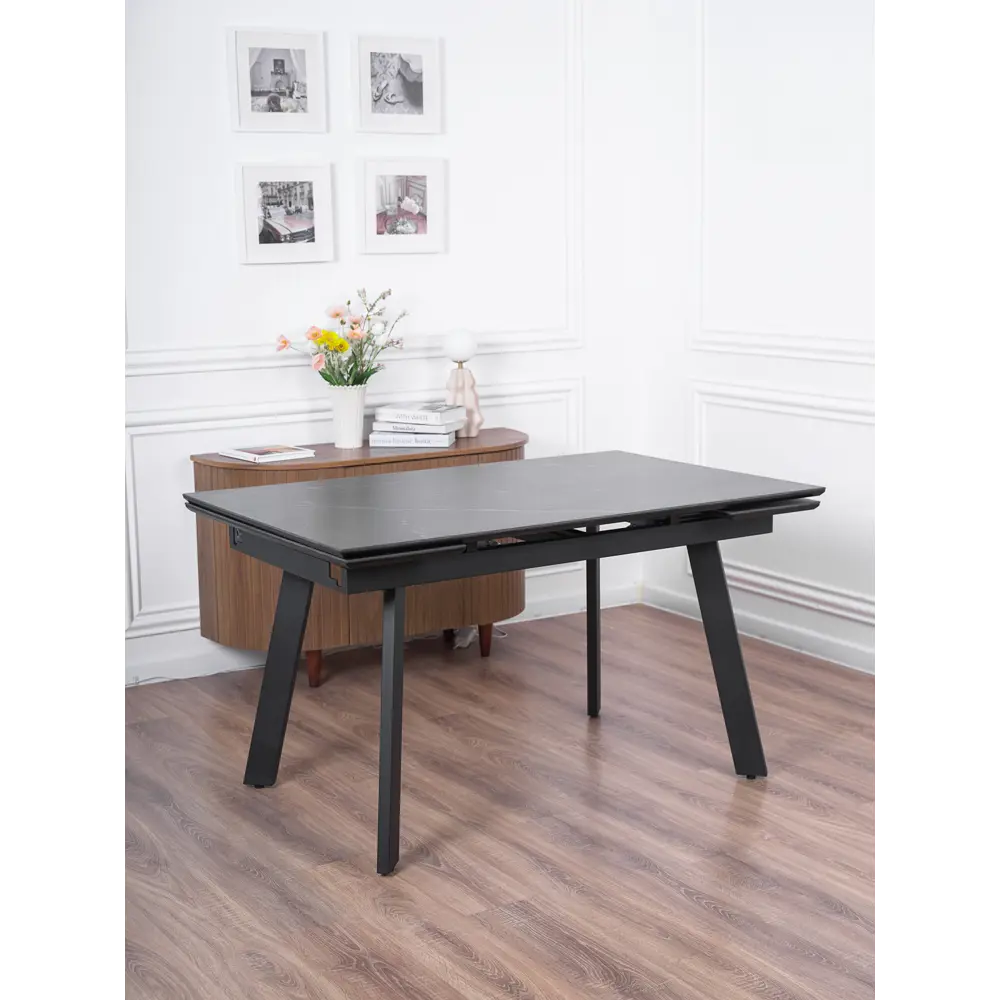 Фото 2 Кухонный стол прямоугольный Frenesie 140x90 см керамогранит мдф цвет черный/черный Фото 2 Кухонный стол прямоугольный Frenesie 140x90 см керамогранит мдф цвет черный/черный