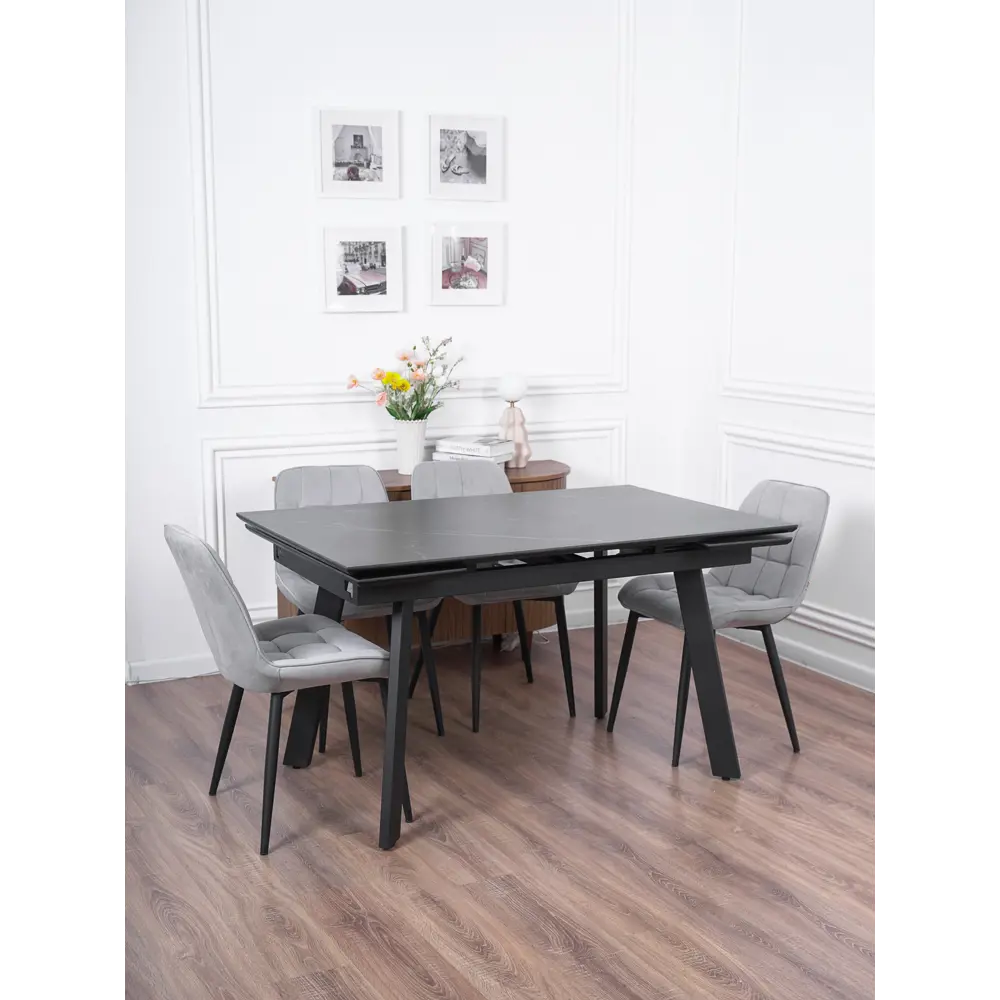 Фото 6 Кухонный стол прямоугольный Frenesie 140x90 см керамогранит мдф цвет черный/черный Фото 6 Кухонный стол прямоугольный Frenesie 140x90 см керамогранит мдф цвет черный/черный