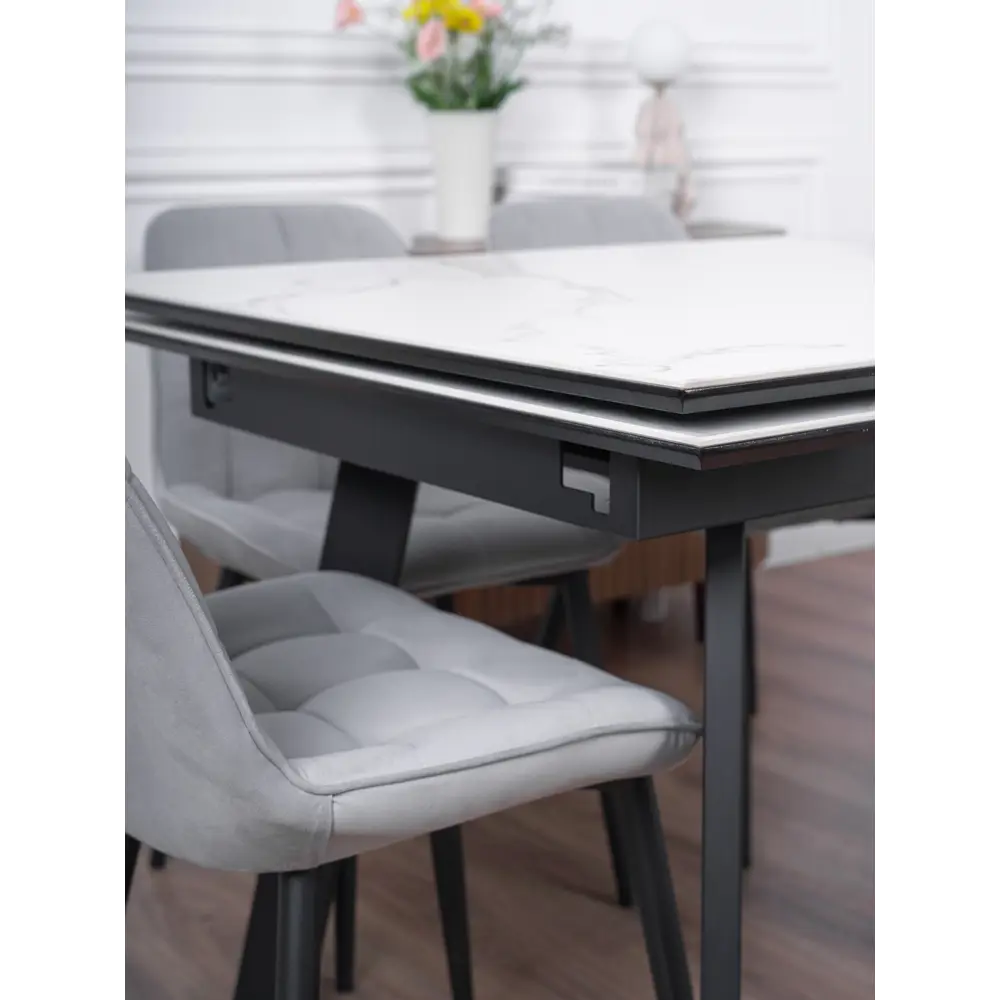 Фото 14 Кухонный стол прямоугольный Frenesie 140x90 см керамогранит мдф цвет белый/черный Фото 14 Кухонный стол прямоугольный Frenesie 140x90 см керамогранит мдф цвет белый/черный