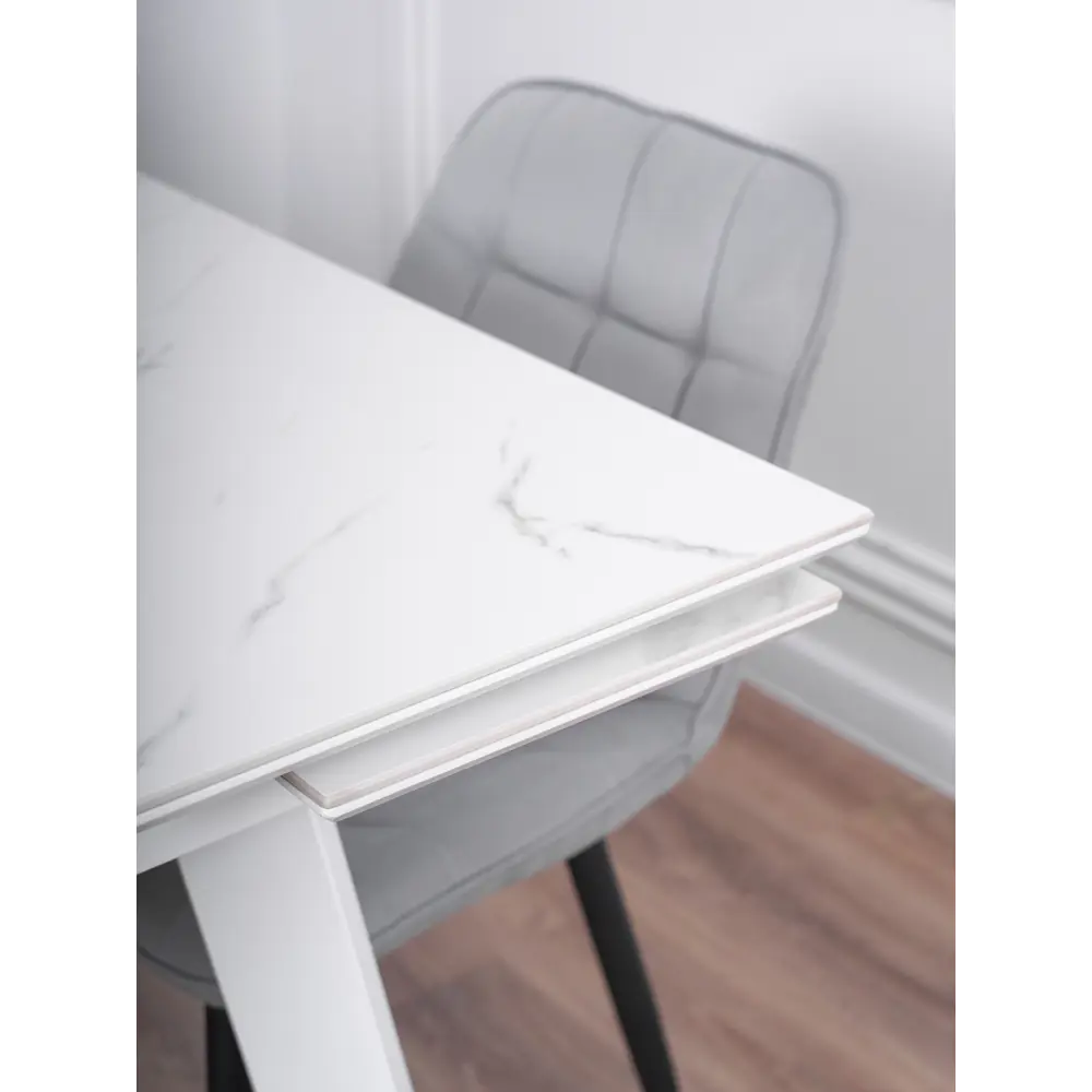 Фото 20 Кухонный стол прямоугольный Frenesie 140x90 см керамогранит мдф цвет белый/белый Фото 20 Кухонный стол прямоугольный Frenesie 140x90 см керамогранит мдф цвет белый/белый