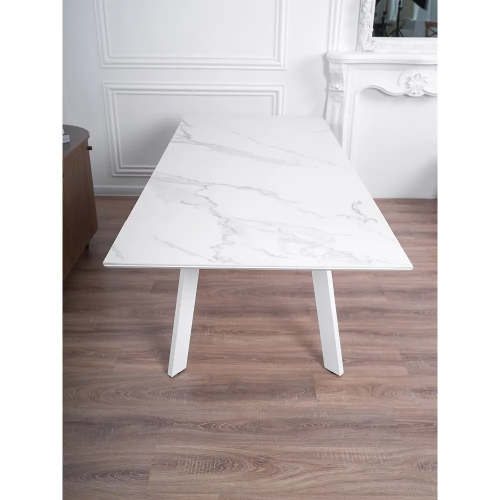 Фото 19 Кухонный стол прямоугольный Frenesie 140x90 см керамогранит мдф цвет белый/белый Фото 19 Кухонный стол прямоугольный Frenesie 140x90 см керамогранит мдф цвет белый/белый