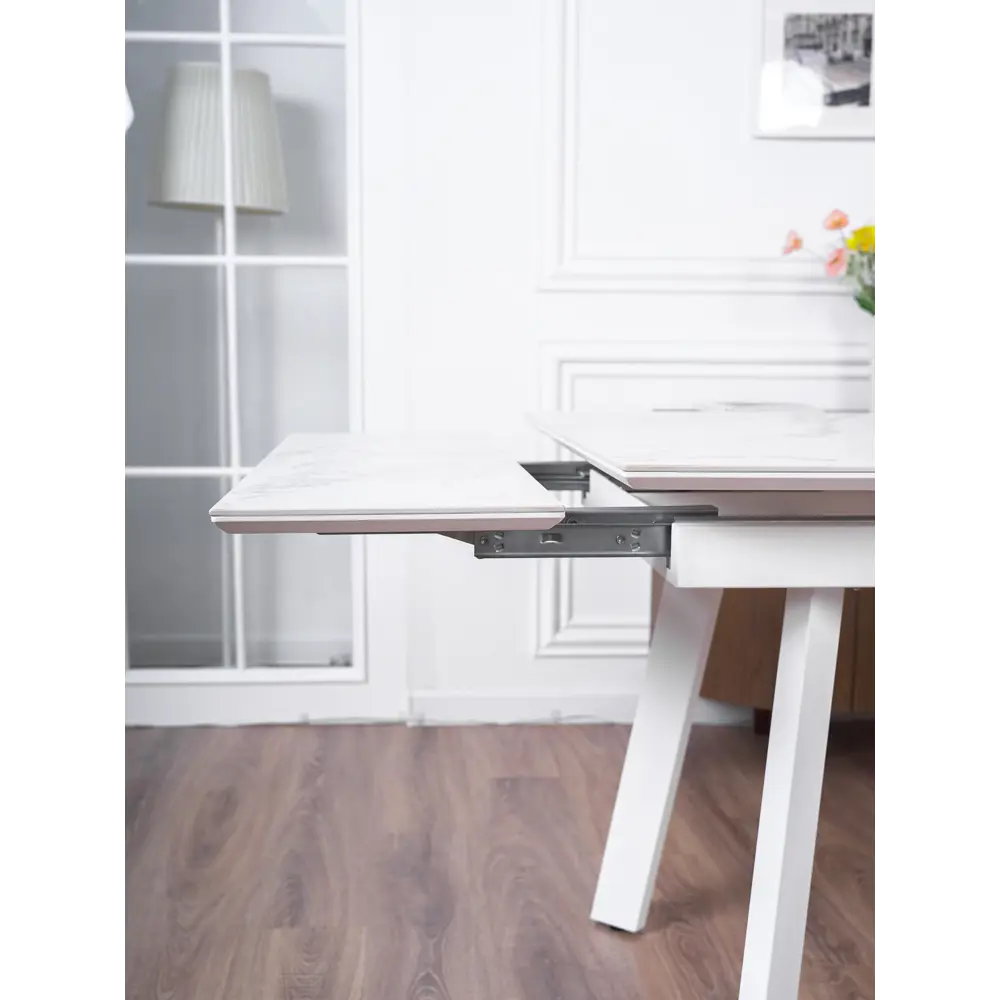 Фото 13 Кухонный стол прямоугольный Frenesie 140x90 см керамогранит мдф цвет белый/белый Фото 13 Кухонный стол прямоугольный Frenesie 140x90 см керамогранит мдф цвет белый/белый