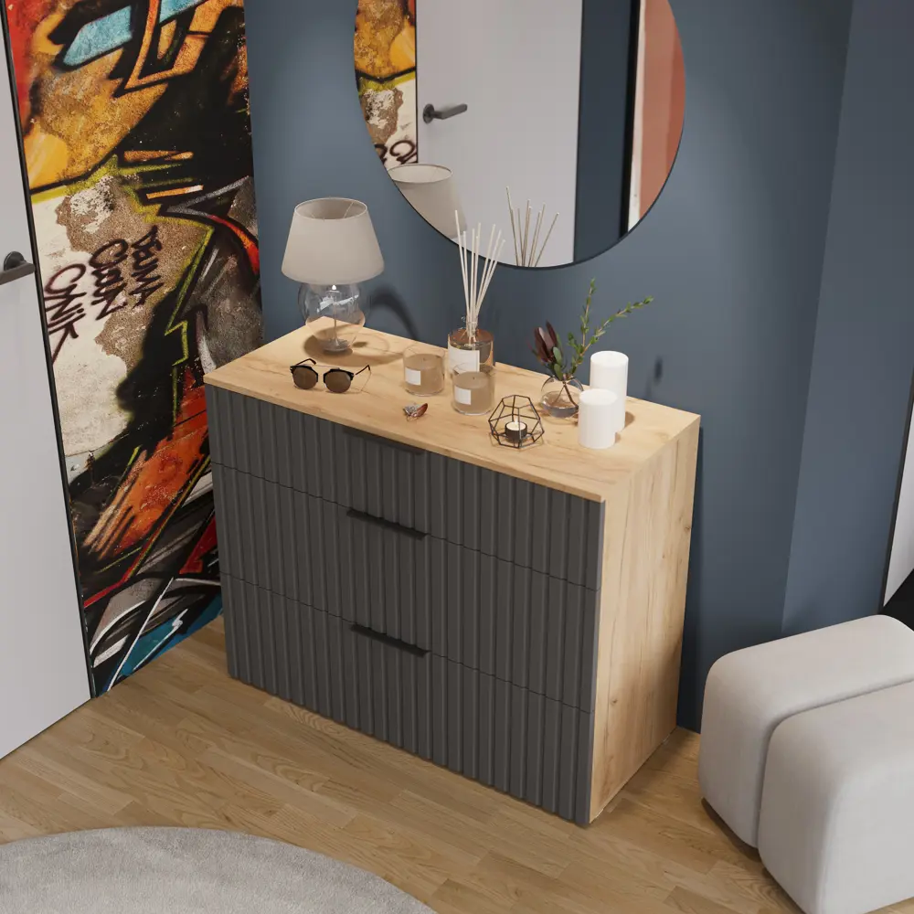 Фото 6 Шкаф для обуви Трия 100x80x43 см 1 полка ЛДСП цвет графит Фото 6 Шкаф для обуви Трия 100x80x43 см 1 полка ЛДСП цвет графит