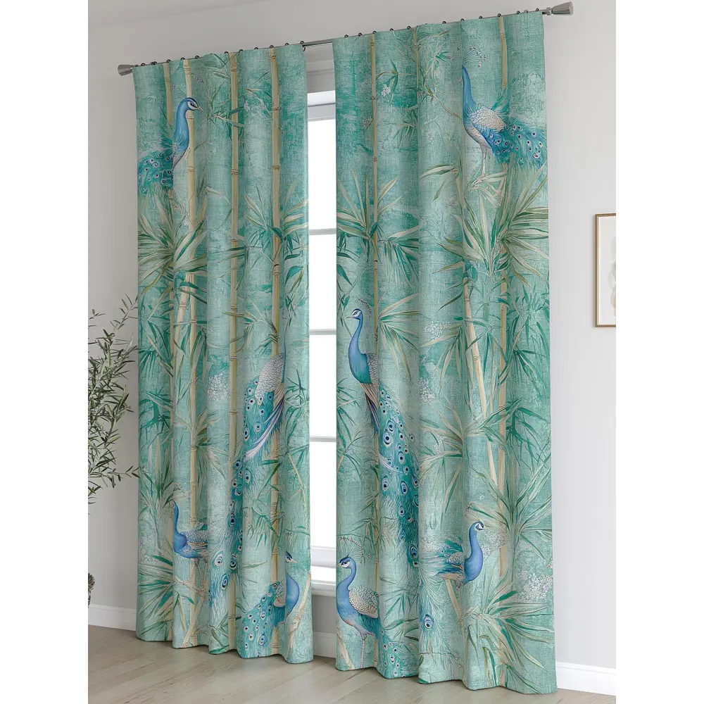 Фото 3 Комплект штор At home Базовая коллекция AT600022 на шторной ленте 260x150 см цвет зеленый