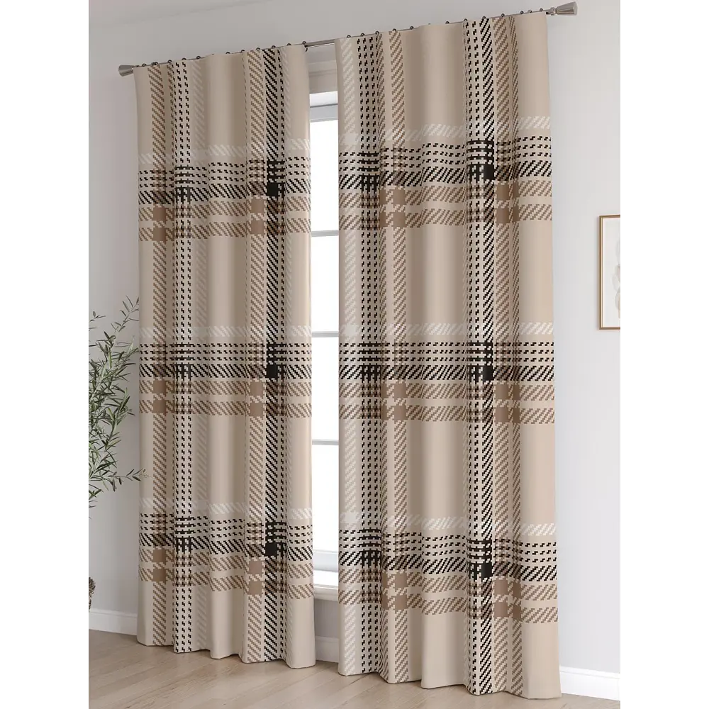 Фото 3 Комплект штор At home Базовая коллекция AT600151 на шторной ленте 260x150 см цвет бежевый Фото 3 Комплект штор At home Базовая коллекция AT600151 на шторной ленте 260x150 см цвет бежевый