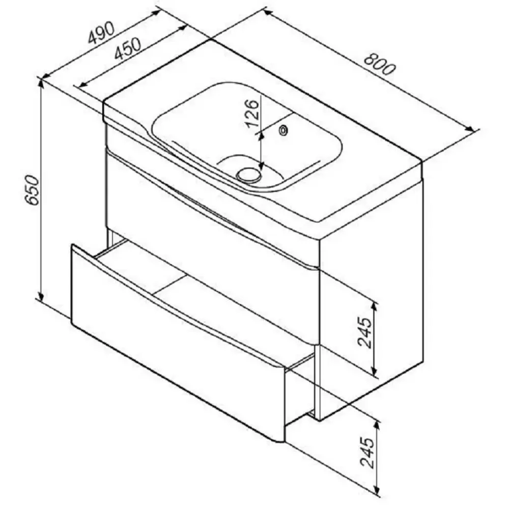 Фото 9 Тумба под раковину AM.PM Like M80FHX0802WG подвесная 80 см 2 ящика белый Фото 9 Тумба под раковину AM.PM Like M80FHX0802WG подвесная 80 см 2 ящика белый