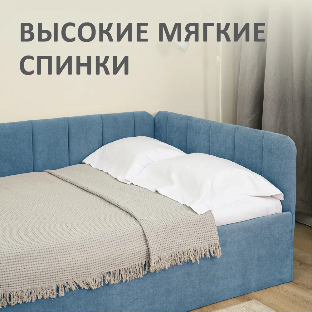 Фото 7 Кровать Romack Olivia 200x90 см подъемный механизм цвет синий Фото 7 Кровать Romack Olivia 200x90 см подъемный механизм цвет синий