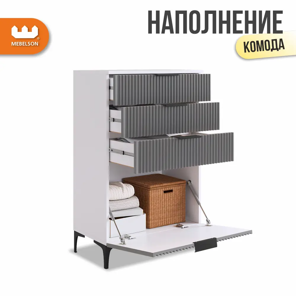 Фото 4 Комод Mebelson Зефир 171919.3263_СПБ2 3 ящика 60.2х35.5х96.2 см ЛДСП цвет белое дерево/серый эмаль Фото 4 Комод Mebelson Зефир 171919.3263_СПБ2 3 ящика 60.2х35.5х96.2 см ЛДСП цвет белое дерево/серый эмаль