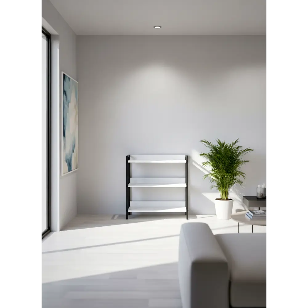 Фото 7 Стеллаж 3 полки 59x79x30 см металл цвет белый