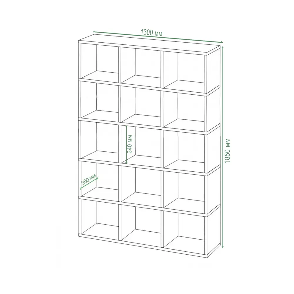 Фото 3 Стеллаж Мэрдэс 15 секций 130x185x35 см ЛДСП цвет графит/дуб сонома Фото 3 Стеллаж Мэрдэс 15 секций 130x185x35 см ЛДСП цвет графит/дуб сонома
