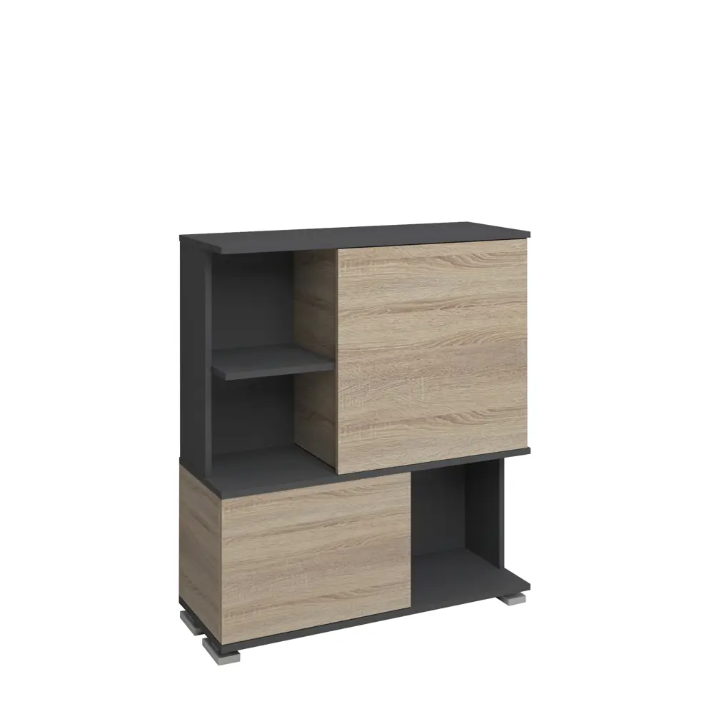 Фото 2 Стеллаж 5 столов 4 секции 85x98x32 см ЛДСП цвет графит/дуб сонома