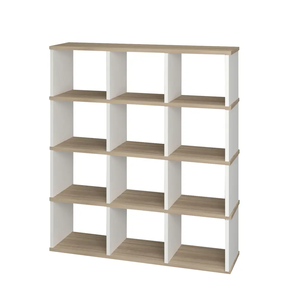 Фото 2 Стеллаж Мэрдэс СПД 3-4 БЕС 12 секций 130x149x35 см ЛДСП цвет белый/дуб сонома Фото 2 Стеллаж Мэрдэс СПД 3-4 БЕС 12 секций 130x149x35 см ЛДСП цвет белый/дуб сонома