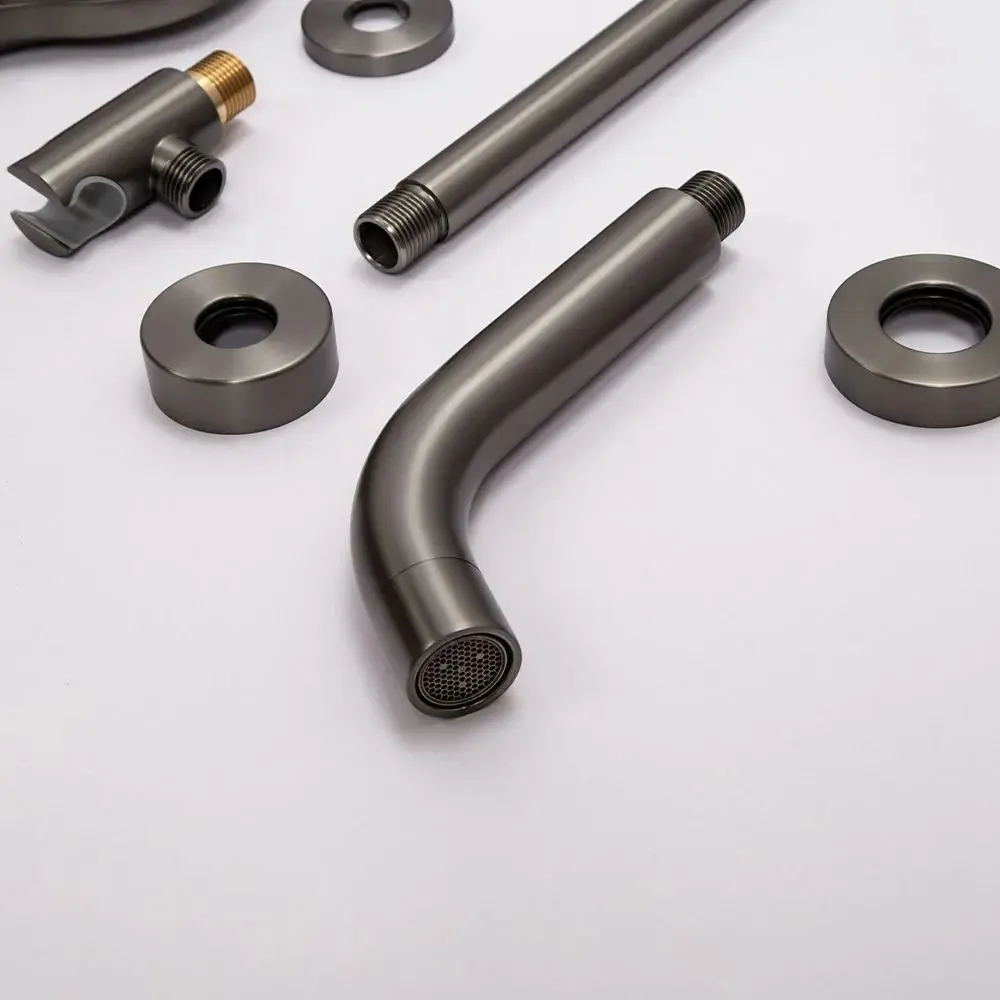 Фото 15 Душевой система скрытого монтажа AVS Slimmer с тропическим душем и смесителем с изливом оружейная сталь