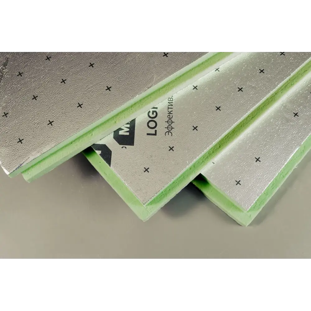 Фото 2 Теплоизоляционная PIR-плита Технониколь Logicpir Балкон Ф/Ф L-кромка 1190x590x40мм 4.21м² 6шт