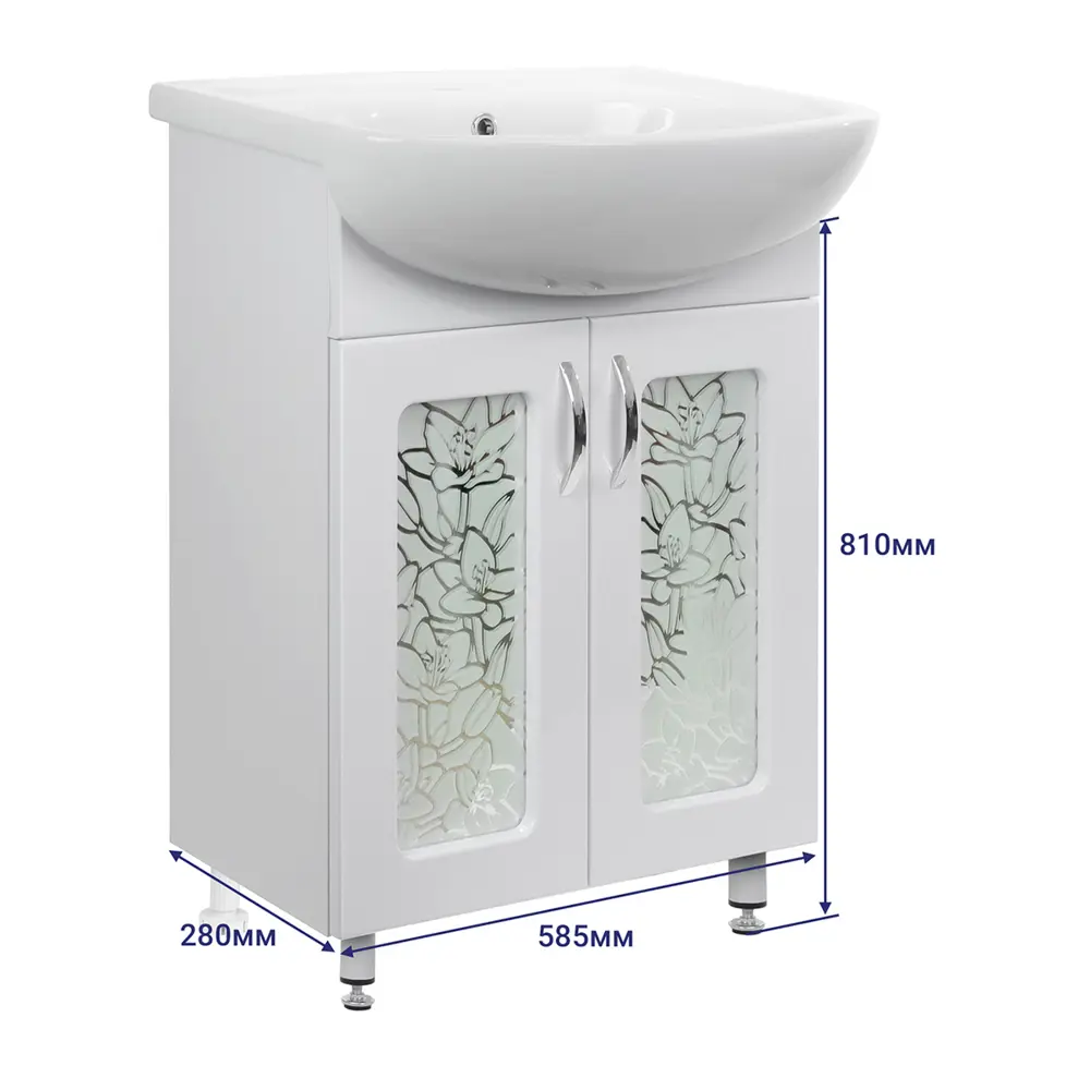 Фото 4 Тумба под раковину Doratiz Орхидея 9912.812 напольная 60см цвет белый Фото 4 Тумба под раковину Doratiz Орхидея 9912.812 напольная 60см цвет белый