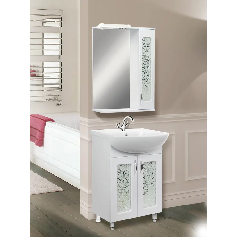 Фото 9 Тумба под раковину Doratiz Орхидея 9912.812 напольная 60см цвет белый Фото 9 Тумба под раковину Doratiz Орхидея 9912.812 напольная 60см цвет белый