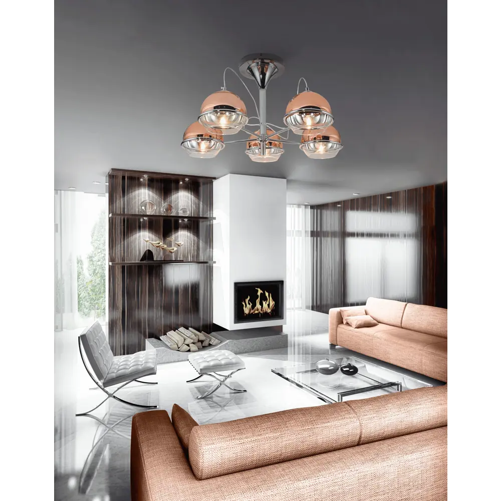 Фото 3 Люстра потолочная Lumina deco Veroni Ldc 1029-5 r.gd 5 ламп 7 м² цвет розовое золото