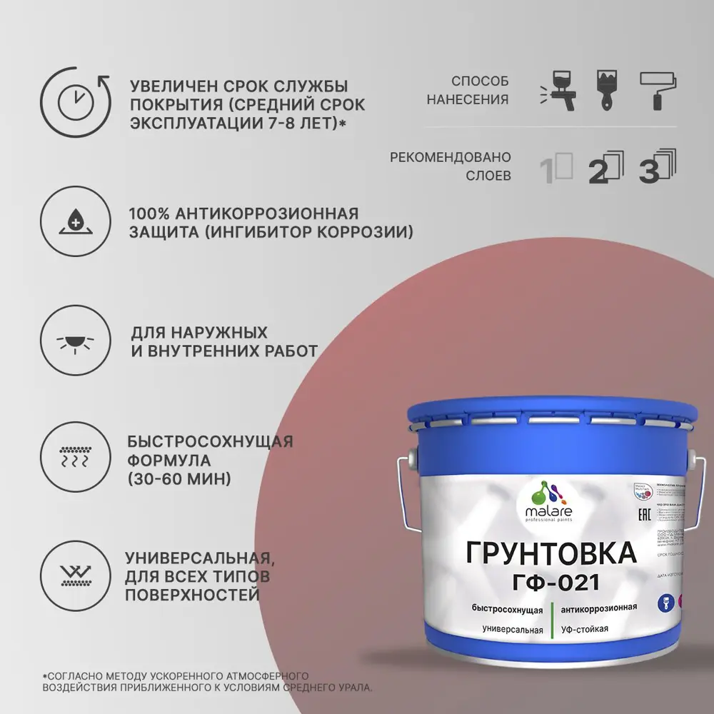 Фото 2 Грунтовка Malare Professional ГФ-021 для металла/дерева/минеральных поверхностей RAL 3020 красный глянцевая 10кг Фото 2 Грунтовка Malare Professional ГФ-021 для металла/дерева/минеральных поверхностей RAL 3020 красный глянцевая 10кг