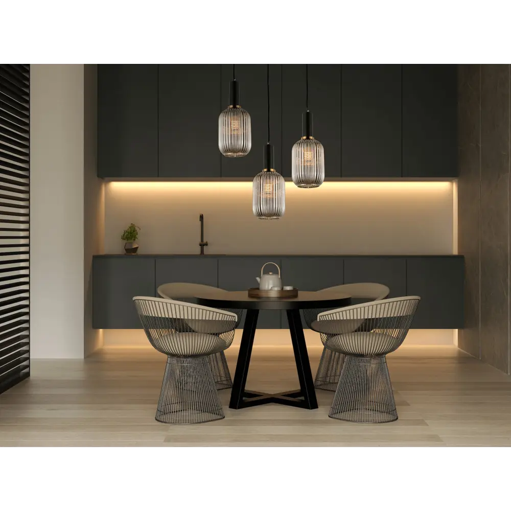 Фото 2 Светильник подвесной Lumina deco Rico Ldp 1218-1 gy+bk 1 лампа 2 м² цвет дымчатый Фото 2 Светильник подвесной Lumina deco Rico Ldp 1218-1 gy+bk 1 лампа 2 м² цвет дымчатый