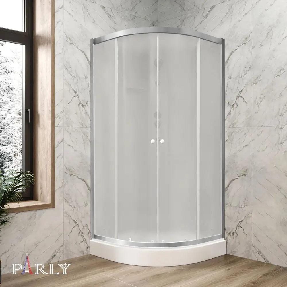 Фото 2 Душевая кабина Parly BETT931 90x90 низкий поддон профиль хром стекло матовое Фото 2 Душевая кабина Parly BETT931 90x90 низкий поддон профиль хром стекло матовое