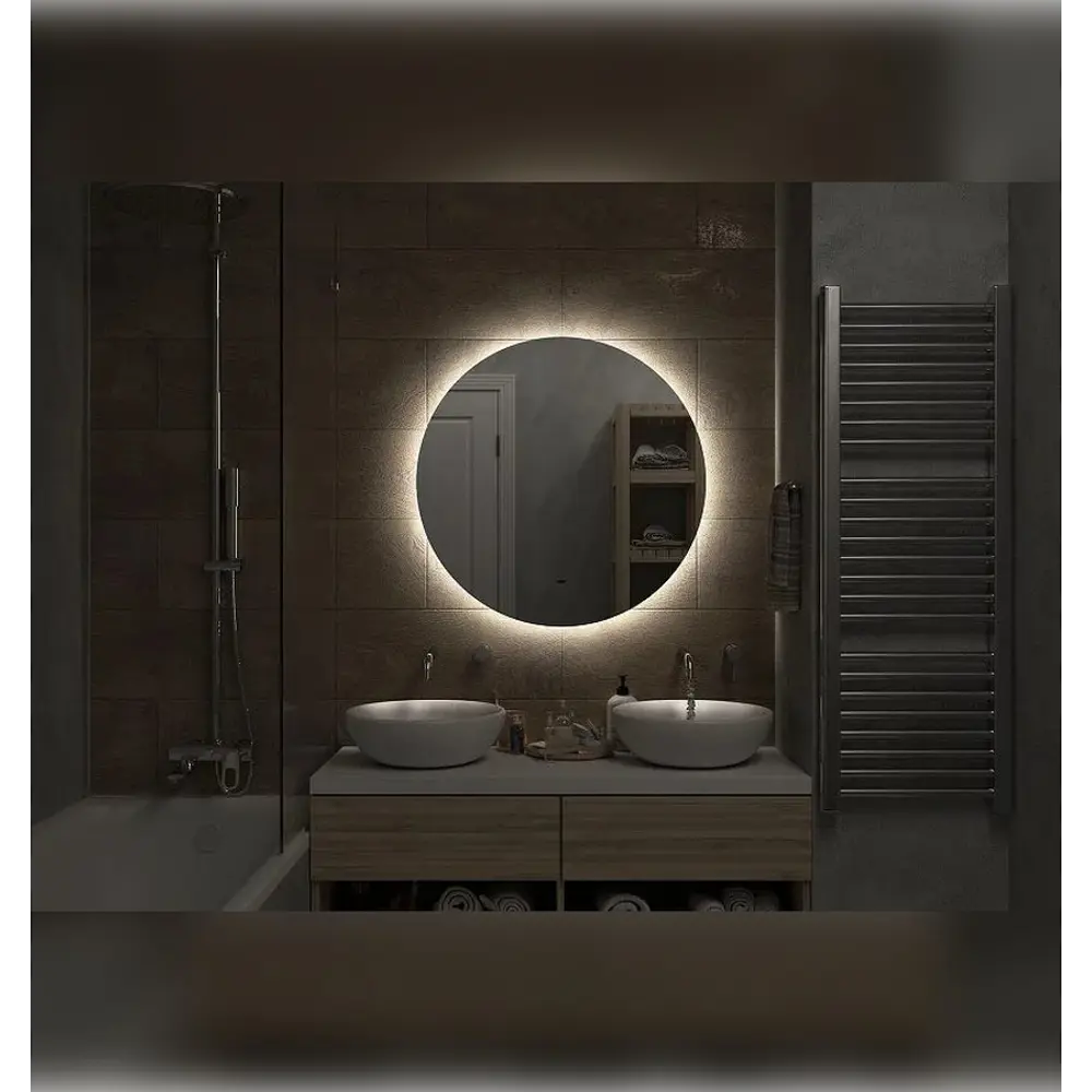 Фото 5 Зеркало Apeggo Adela Led D 80 теплая подсветка, бесконтактный сенсор Фото 5 Зеркало Apeggo Adela Led D 80 теплая подсветка, бесконтактный сенсор