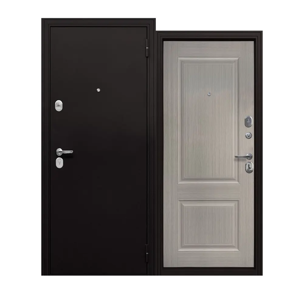 Фото Входная дверь Бриз МП правый 205x86см цвет медный антик/серый клен