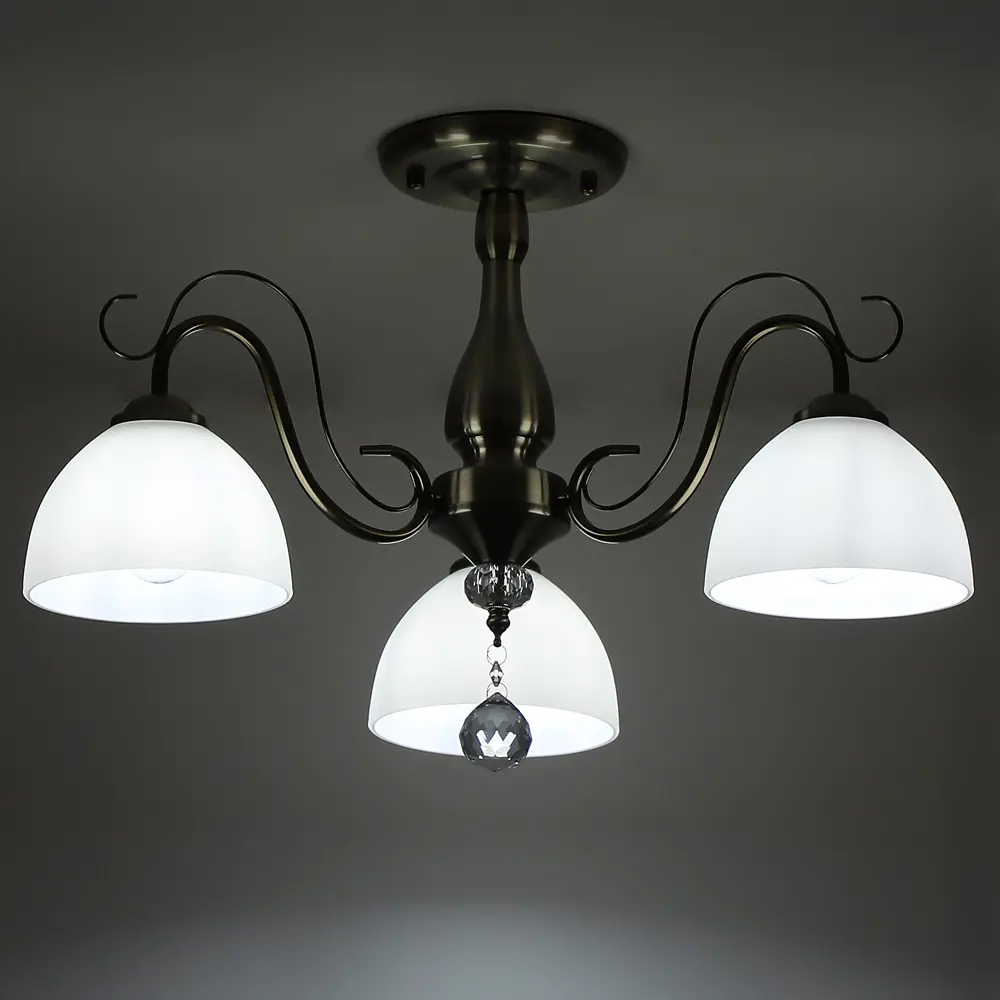 Фото 2 Люстра на штанге Primavera 3 лампы 12 м² цвет бронза Фото 2 Люстра на штанге Primavera 3 лампы 12 м² цвет бронза