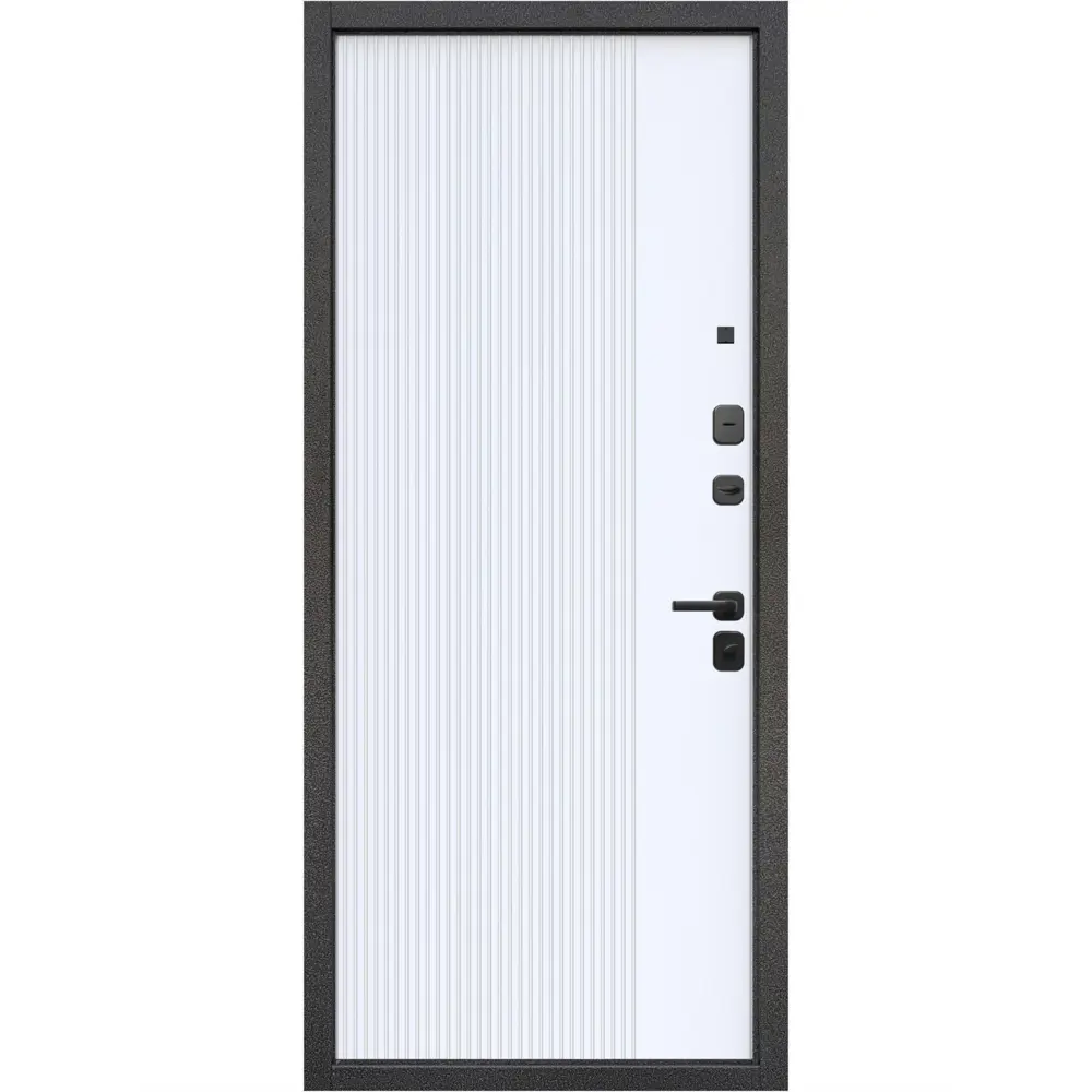 Фото 3 Входная дверь Бриз Вертикаль МП правый 205x86см цвет муар черный и грецкий орех/белый Фото 3 Входная дверь Бриз Вертикаль МП правый 205x86см цвет муар черный и грецкий орех/белый