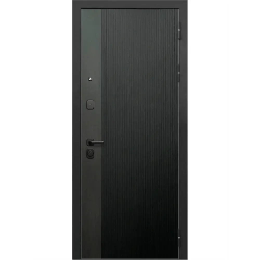 Фото 2 Входная дверь Бриз Вертикаль правый 205x86см цвет муар черный и сатин серый/серый