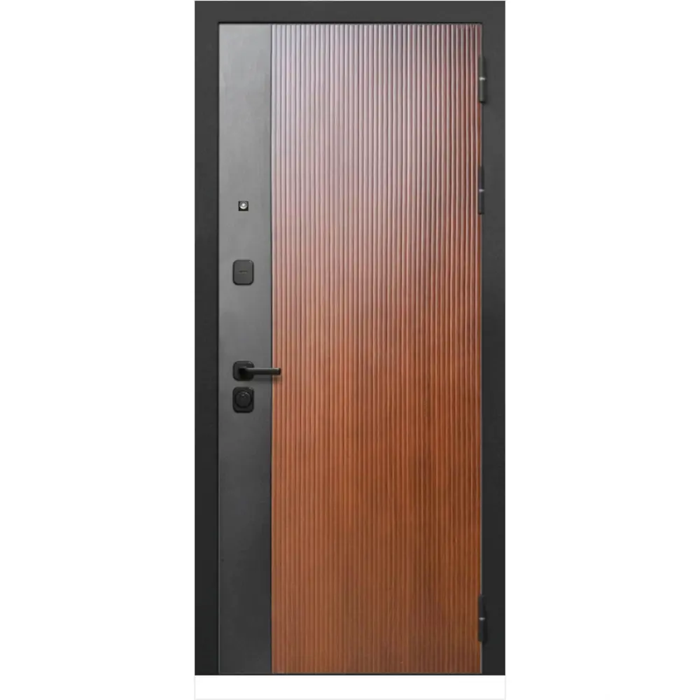 Фото 2 Входная дверь Бриз Вертикаль МП правый 205x86см цвет грецкий орех и сатин черный/орех Фото 2 Входная дверь Бриз Вертикаль МП правый 205x86см цвет грецкий орех и сатин черный/орех