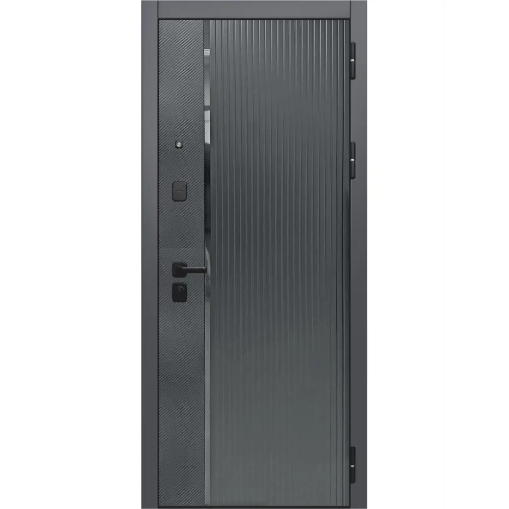 Фото 2 Входная дверь Бриз правый 205x96см цвет карбон и сатин графит/эмалит белый