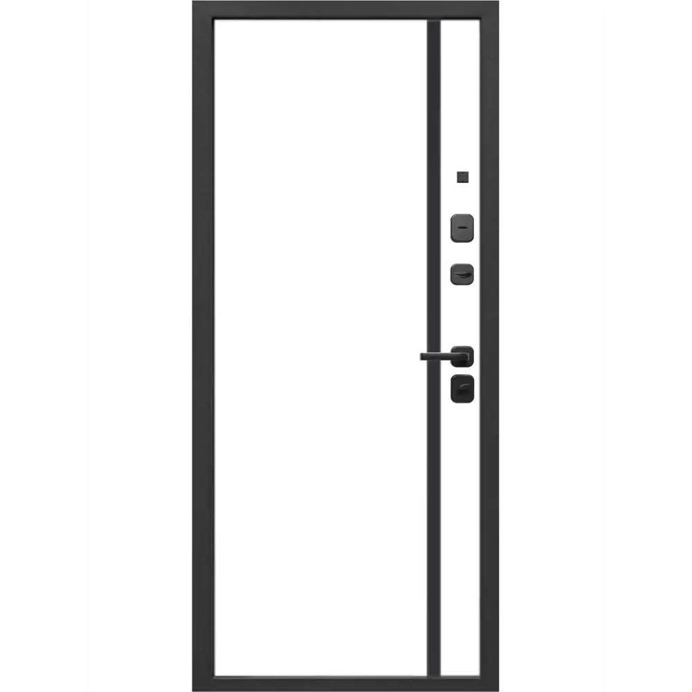 Фото 3 Входная дверь Бриз правый 205x96см цвет карбон и сатин графит/эмалит белый