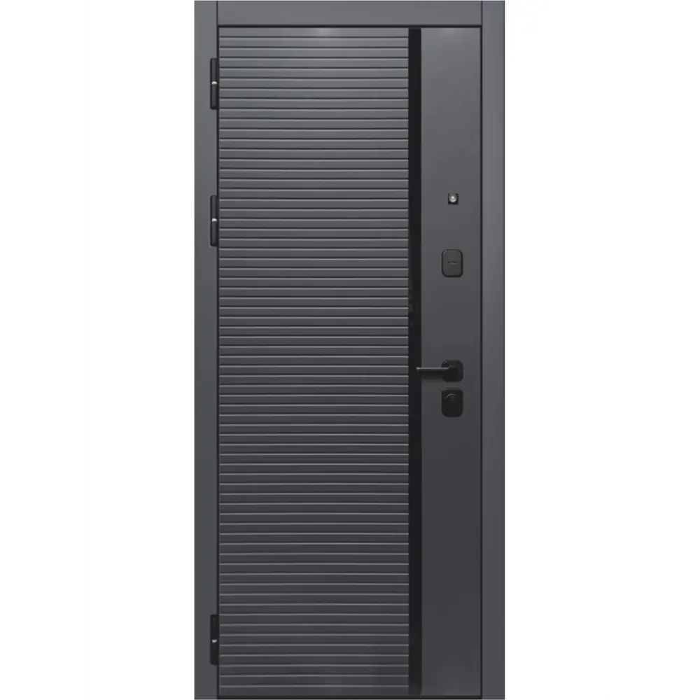 Фото 2 Входная дверь Бриз левый 205x96см цвет сатин графит/эмалит белый Фото 2 Входная дверь Бриз левый 205x96см цвет сатин графит/эмалит белый