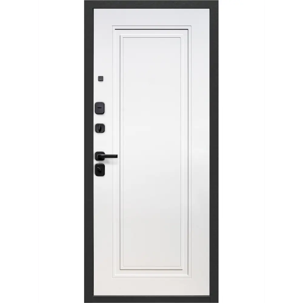 Фото 3 Входная дверь Бриз левый 205x96см цвет сатин графит/эмалит белый Фото 3 Входная дверь Бриз левый 205x96см цвет сатин графит/эмалит белый