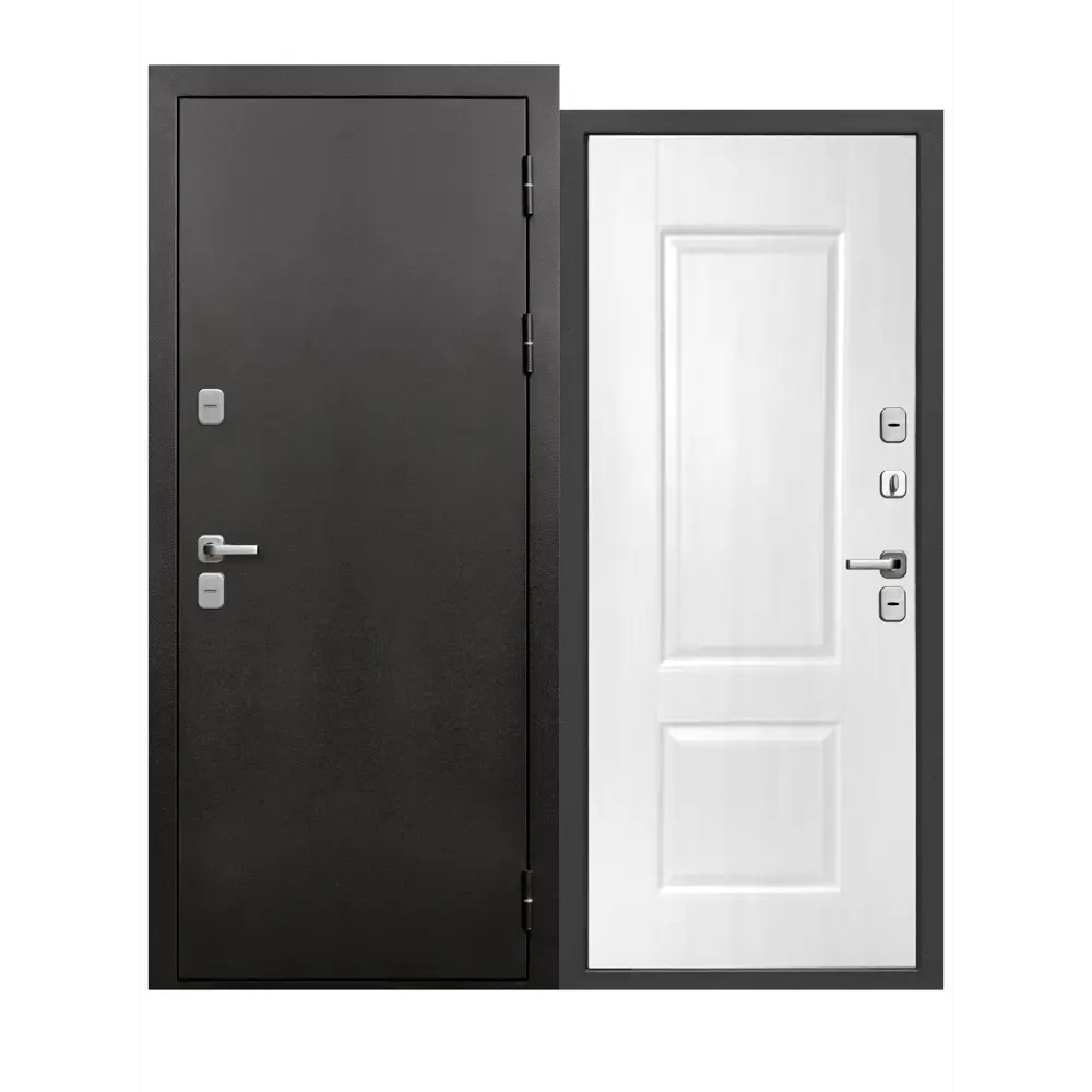 Фото Входная дверь Бриз Термо правый 205x86см цвет букле графит/эмалит белый Фото Входная дверь Бриз Термо правый 205x86см цвет букле графит/эмалит белый