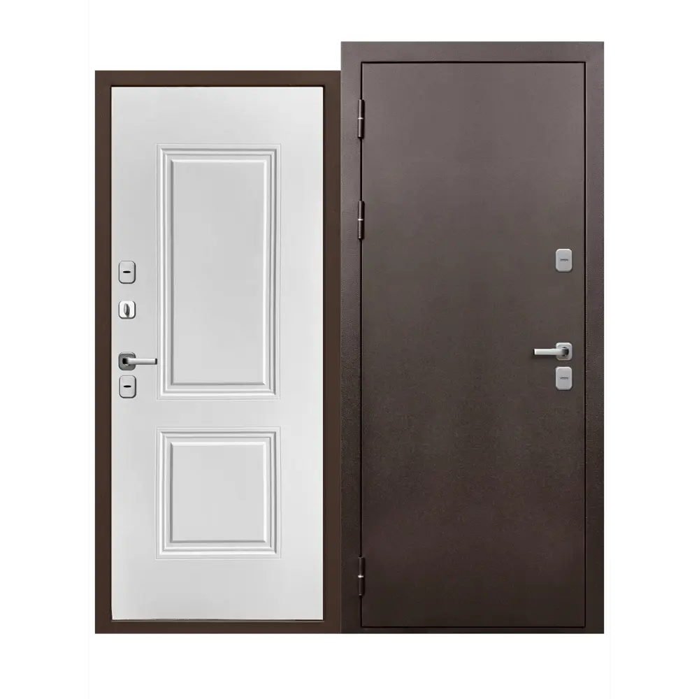 Фото Входная дверь Бриз Термо левый 205x86см цвет медный антик/эмалит белый