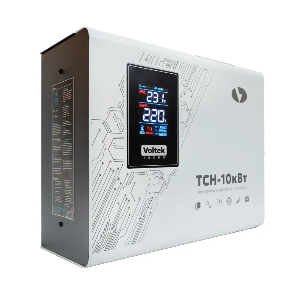 Фото 2 Стабилизатор напряжения Voltek VTCH однофазный 10000 ВА 80-280В