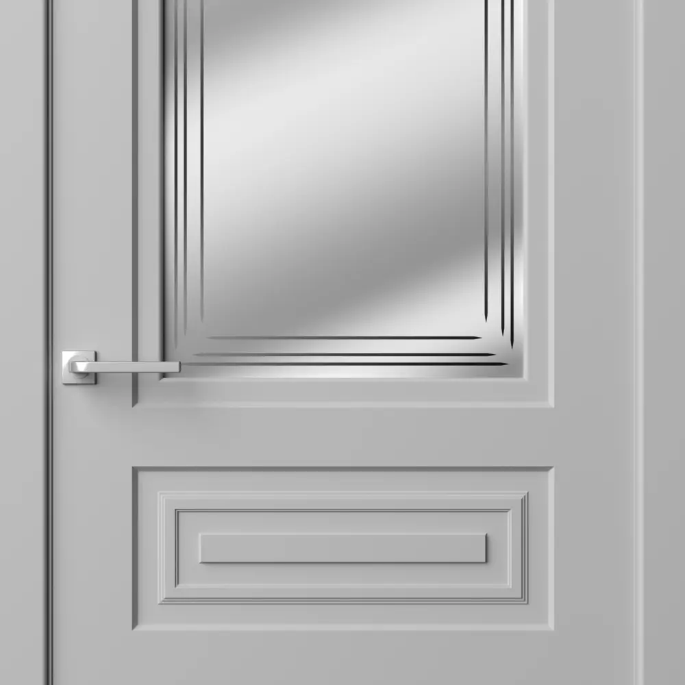 Фото 3 Дверь межкомнатная со стеклом Комфорт-3 80x200 см эмаль цвет гейнсборо с замком и петлями