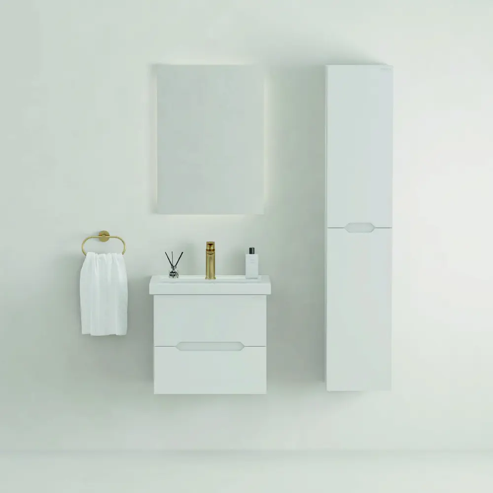 Фото 5 Тумба под раковину Onika Айленд 60 подвесная цвет белый Фото 5 Тумба под раковину Onika Айленд 60 подвесная цвет белый