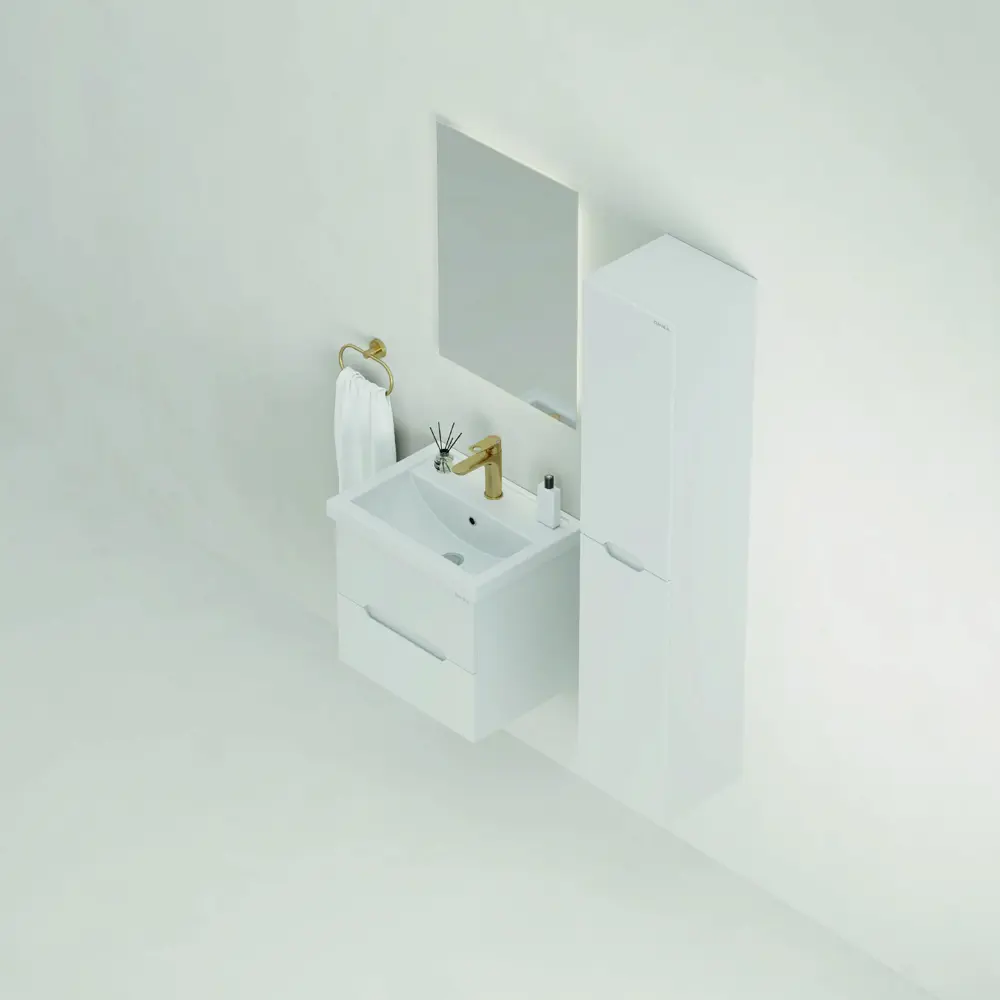 Фото 4 Тумба под раковину Onika Айленд 60 подвесная цвет белый Фото 4 Тумба под раковину Onika Айленд 60 подвесная цвет белый