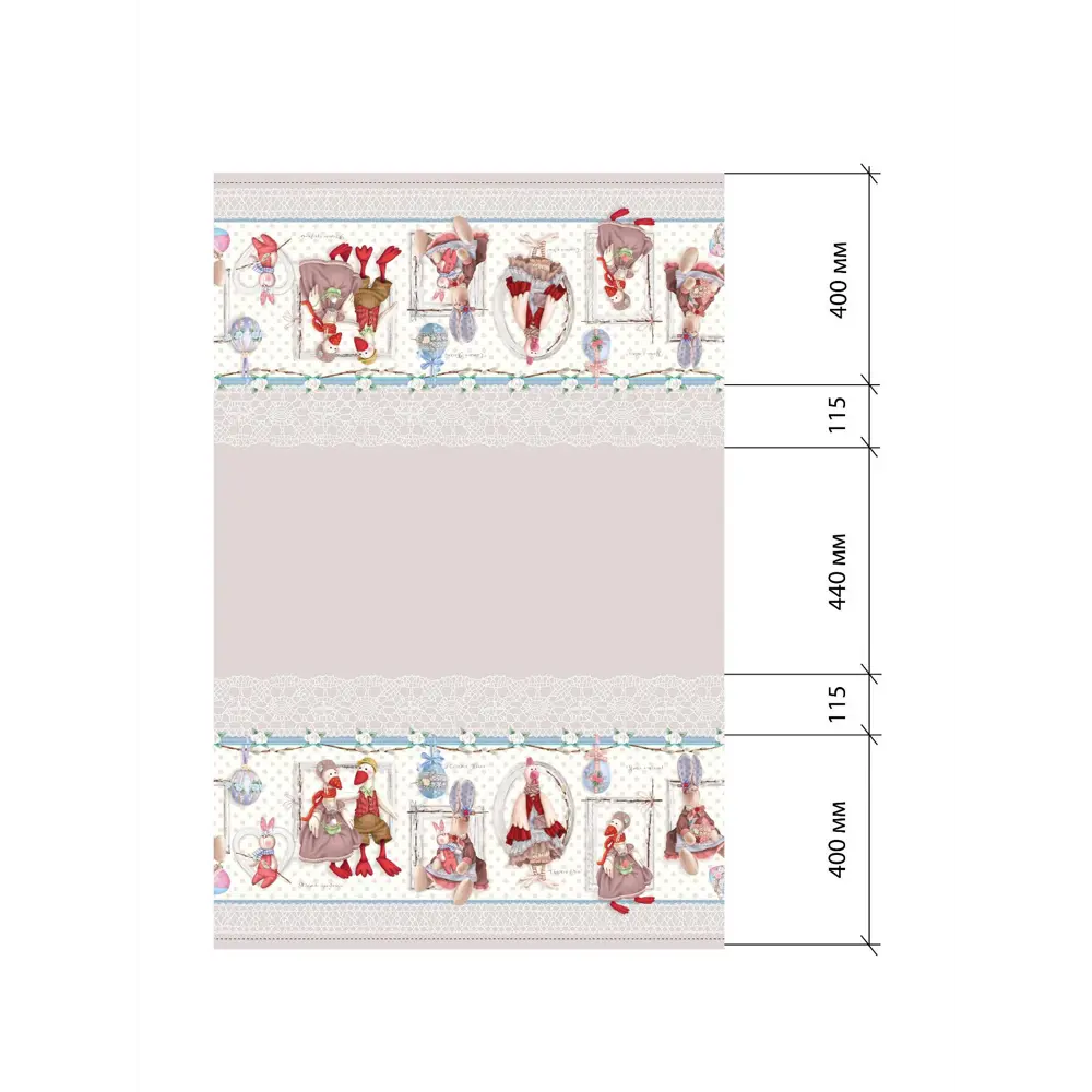 Фото 10 Скатерть на стол Этель Пасхальные Тильды круглая 110x147 см цвет красный